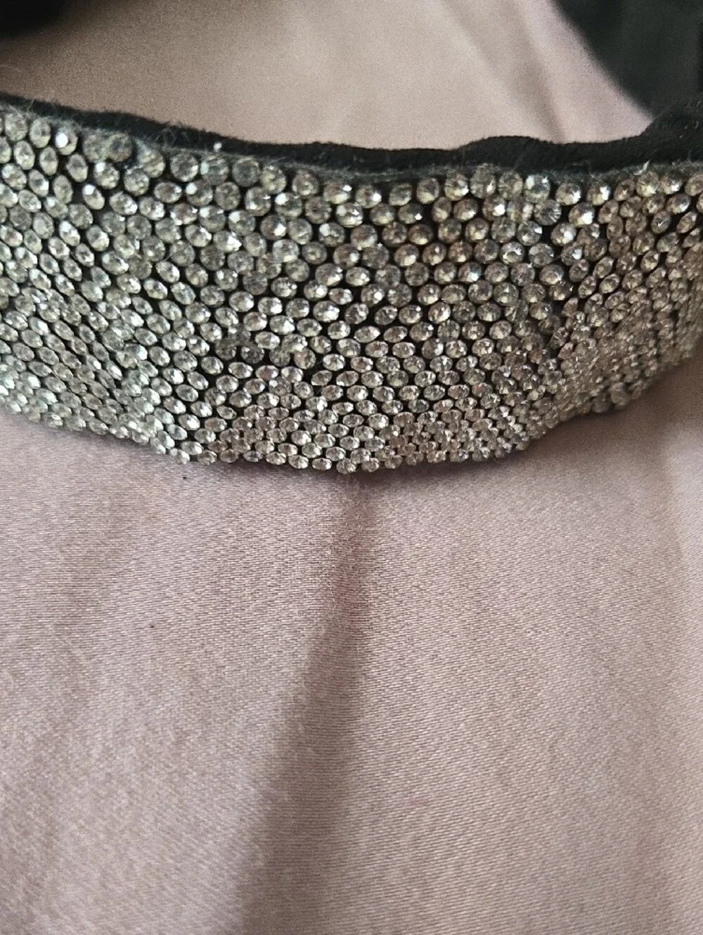 BLING Embellished Black Padded Headband with Silver Beading!